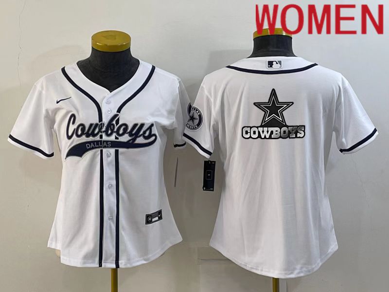 Women Dallas Cowboys Blank White 2022 Nike Co branded NFL Jersey->women nfl jersey->Women Jersey